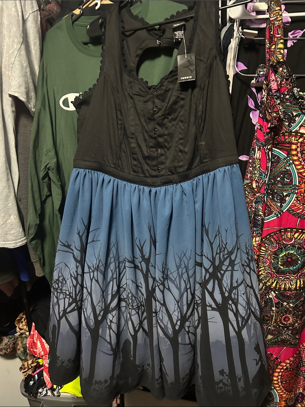 Disney Black Lace-Trim Dress
